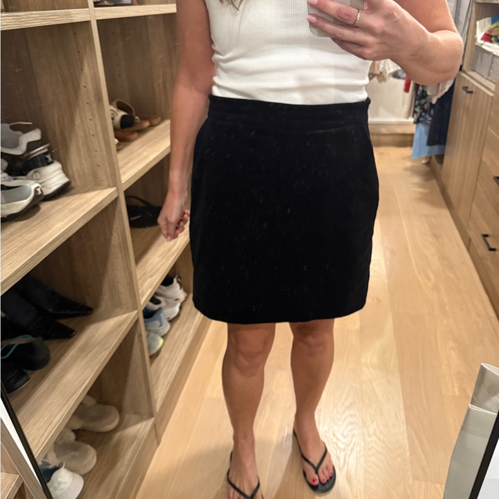 & Other Stories Elegant Black Velvet Pencil Skirt